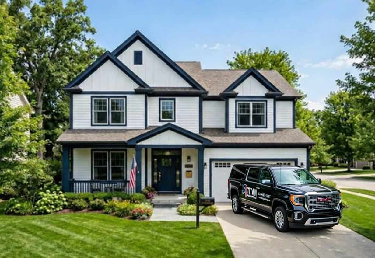 Full Exterior Repaint — Colonial home Naperville IL