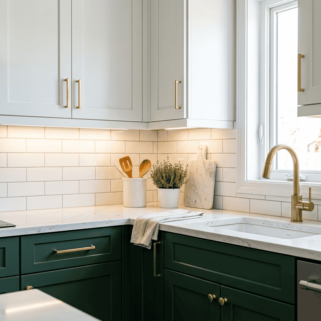 Kitchen cabinet painting — white shaker finish Naperville IL